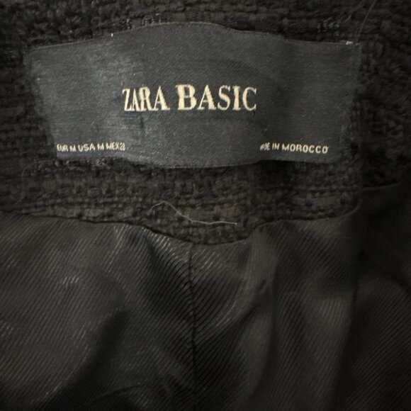 Zara Basic Womens Black Tweed Long Button-Up Coat Dress - Picture 14 of 14